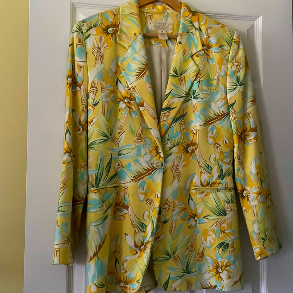 Cache vintage Hawaiian floral blazer